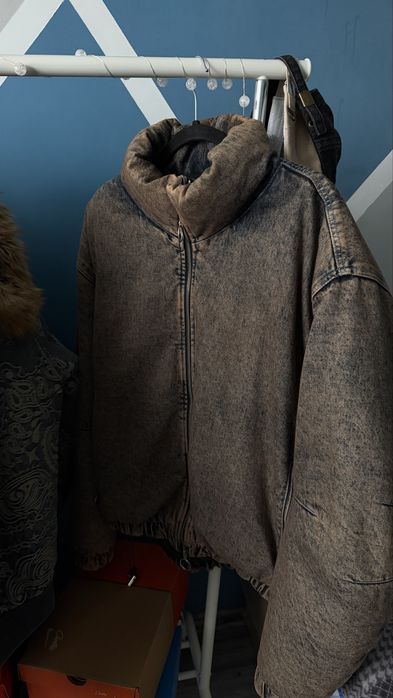 Zara puffer denim jacket