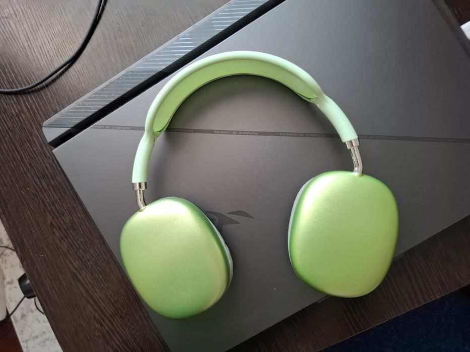Блютуз наушники зеленые