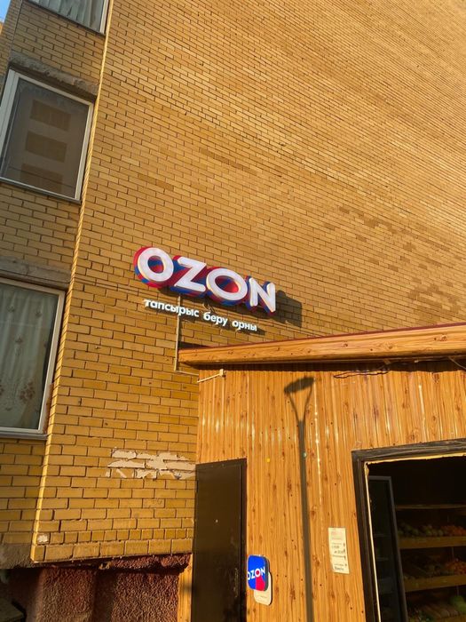 Вывеска неоновая горящая Озон