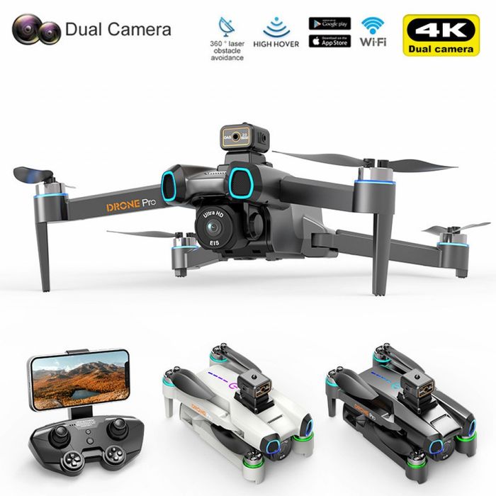 Сгъваем дрон Drone Pro JC814 с двойна 4K камера, 360° избягване на пре