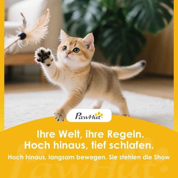 PawHut Котешка драскалка за котки, 96 см, 4-етажна котешка кула с миещо се легло