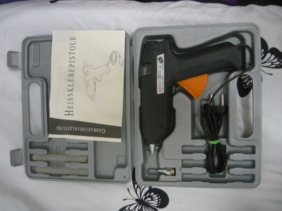 Pistol lipit batoane plastic la cald NOU cu acumulator 2 Ah, garanție