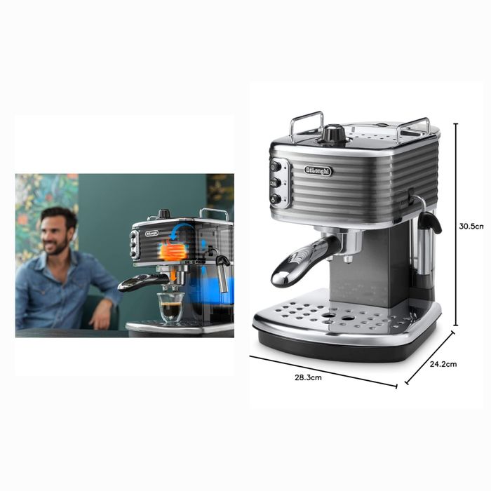 Кафемашна с ръкохватка Delonghi SCULTURA ECZ351.GY, 1100w,3 цедки