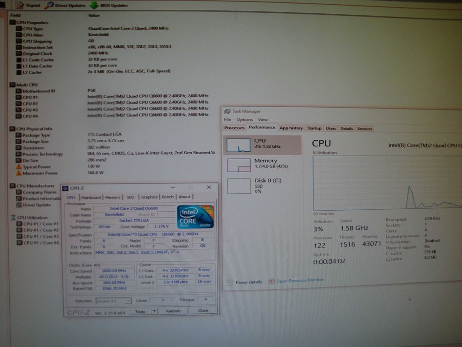 Procesor intel core 2 quad Q6600 2.4 Ghz 8mb FSB 1066 LGA 775 SLACR