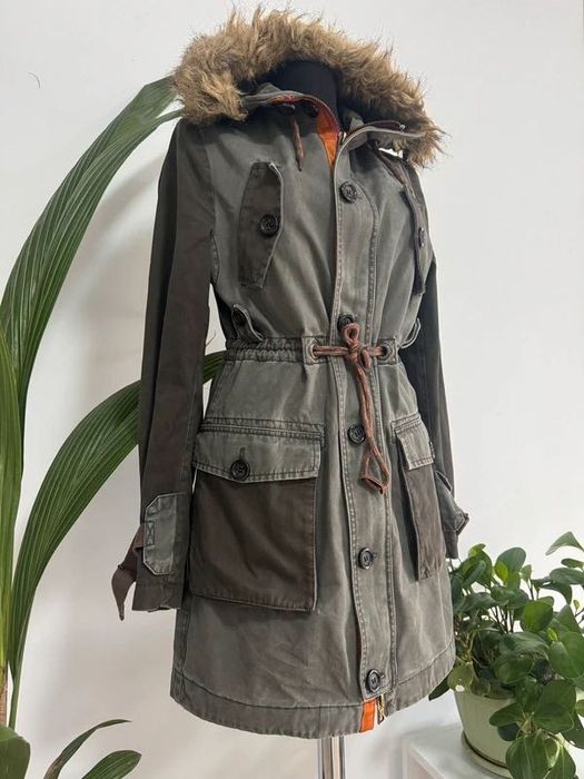 Geaca parka military army cu blăniță Superdry mărimea S