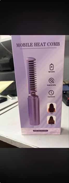 Безжичен термо гребен за изправяне на коса (Mobile Heat Comb)