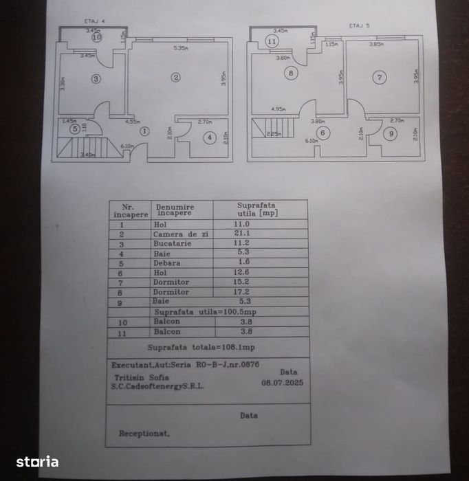 Vindem- Duplex luminos 108 mp, 3 camere, zona str. Babadag – Tulcea
