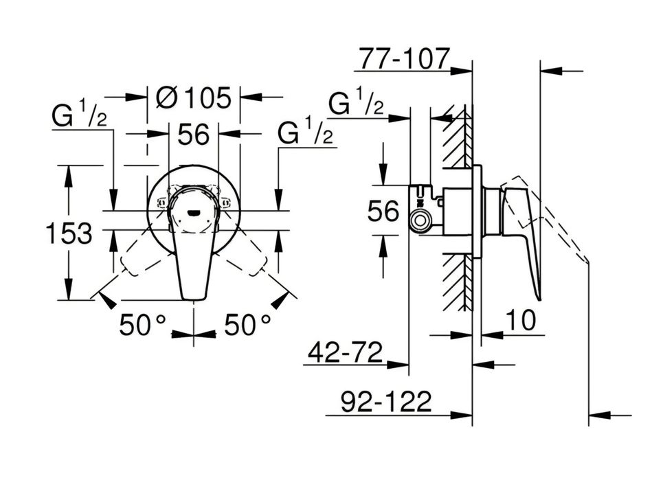 Комплект смесител със санитарен душ Grohe