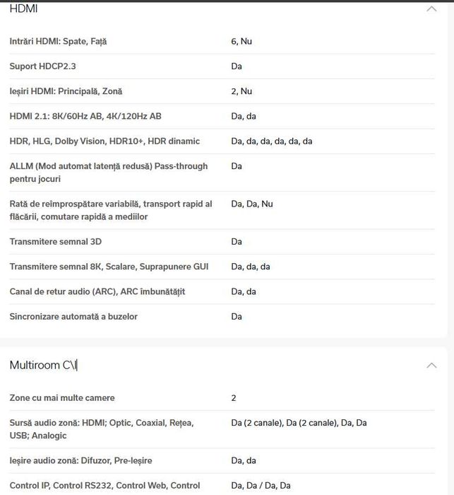 Vand Receptor Denon AVR-X2800H AV 8K cu 7.2 canale