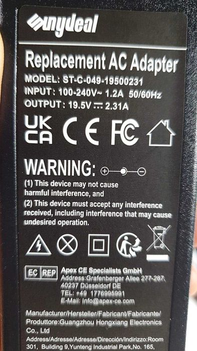 Incarcator Laptop HP -mufa albastra cu pin