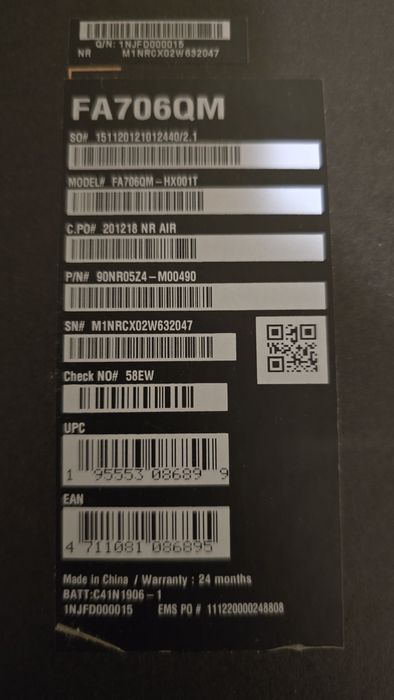 Asus TUF FA706QM - HX001T, 17.3