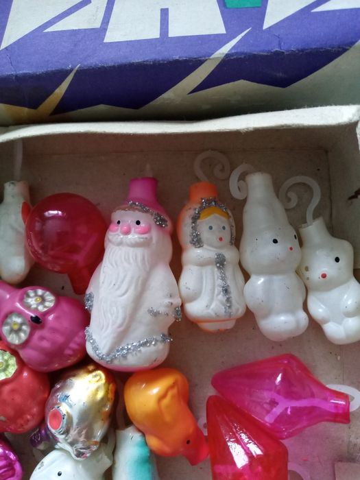 Советские  стеклянные ёлочные игрушки набор  33 штуки