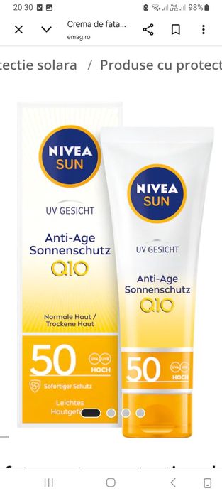 Creme nivea cu protecție solară