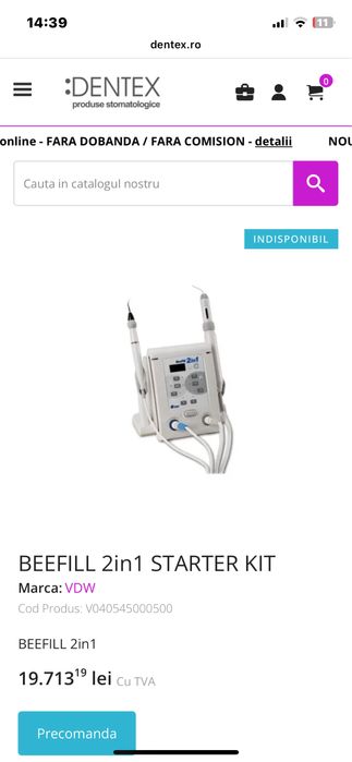 Beefill 2in1 VDW obturator canale