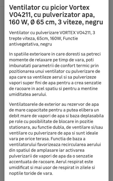 Ventilator cu apa  Vortex VO4211