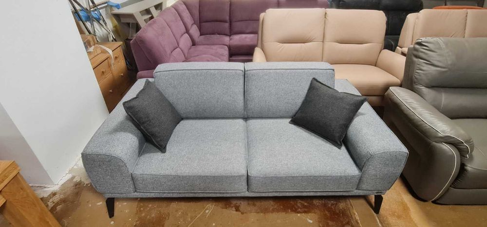 Сив диван от плат двойка с функция сън