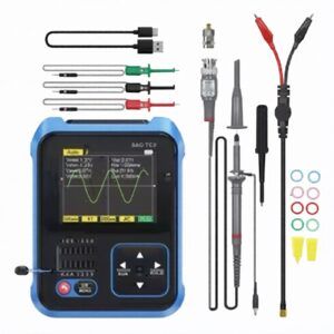 FNIRSI DSO-TC3 Osciloscop digital portabil, tester tranzistori, generator de semnal 3 în 1, ecran de 2, 4 inch