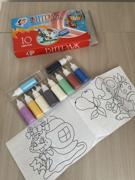 Краски для съемных аппликаций на стекло