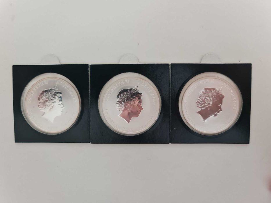 Лот от 3 бр Лунари сребро 1/2 oz куче 2018, тигър 2010 и прасенце 2019
