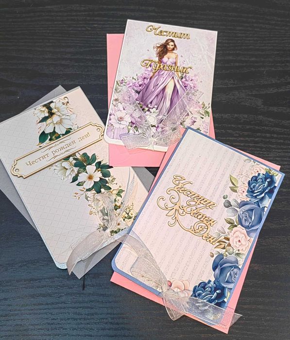 Цветя от глицеринов сапун и картички