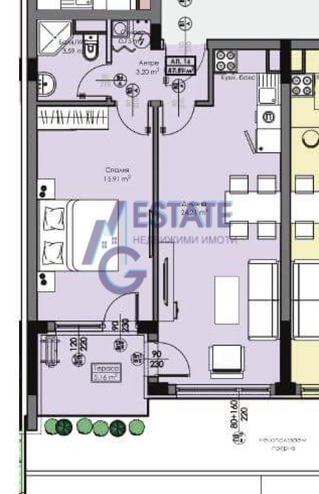 Продава се Двустаен апартамент в Бургас, Славейков - 68 кв.м за 852 €/кв.м - Снимка #1