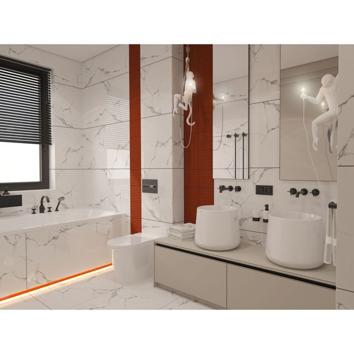 Gresie tip marmura lucioasa White Soul 60x120 porțelanată