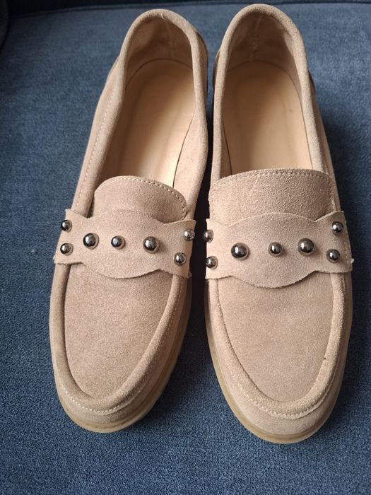 Дамски мокасини от естествен велур