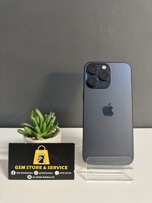 Iphone 15 Pro Max Blue Titanium 256Gb 2 Ani Garantie Gsm Store&Service