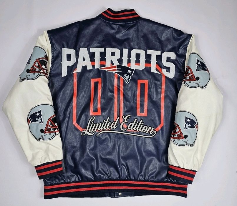 Geacă Varsity piele ecologică NFL New England Patriots - boohooMAN (Ediție Limitată) - Mărimea L