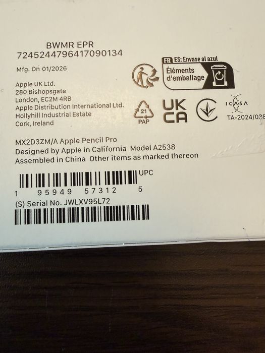 Оригинална писалка Apple Pensil Pro