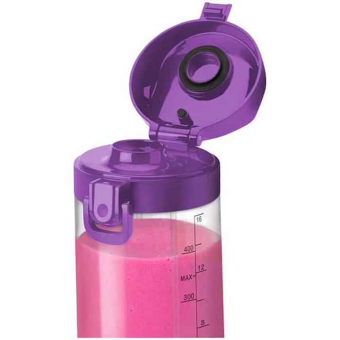 Sigilat Blender portabil Nutribullet NBP003PU, cupa 475 ml, USB-C, mov