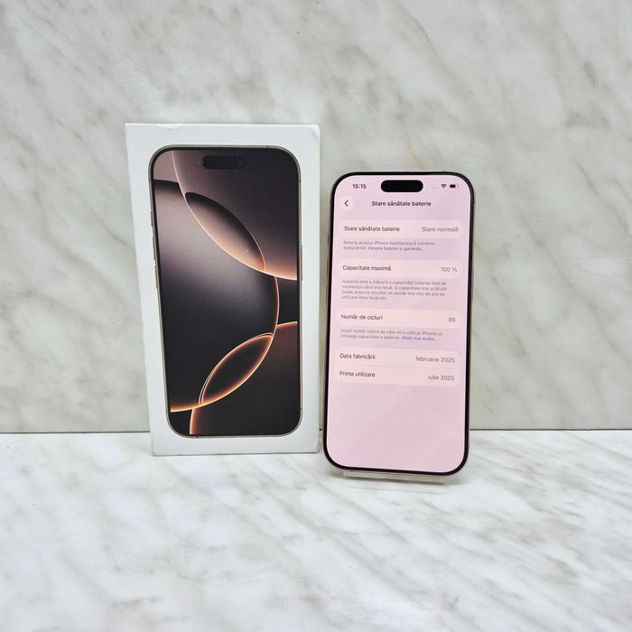 iPhone 16 Pro 128gb 100% baterie Garantie Zeus Amanet Militari 34846