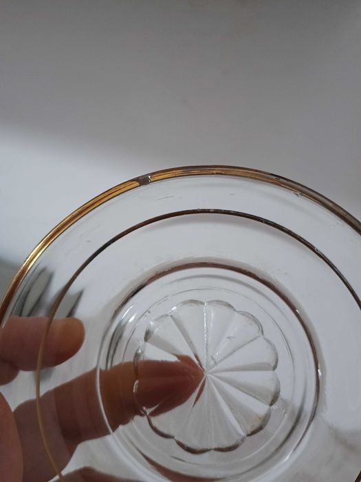 Set farfuriute boluri sticla pentru dulceata serbet servire desert