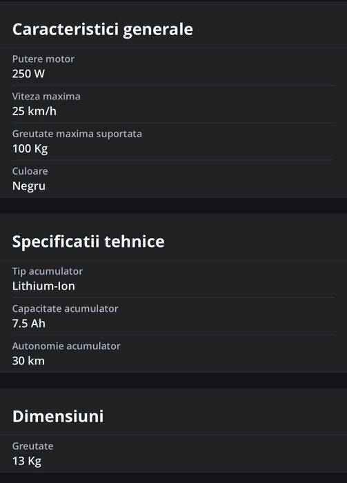 Trotinetă electrică Myria City Traveller +