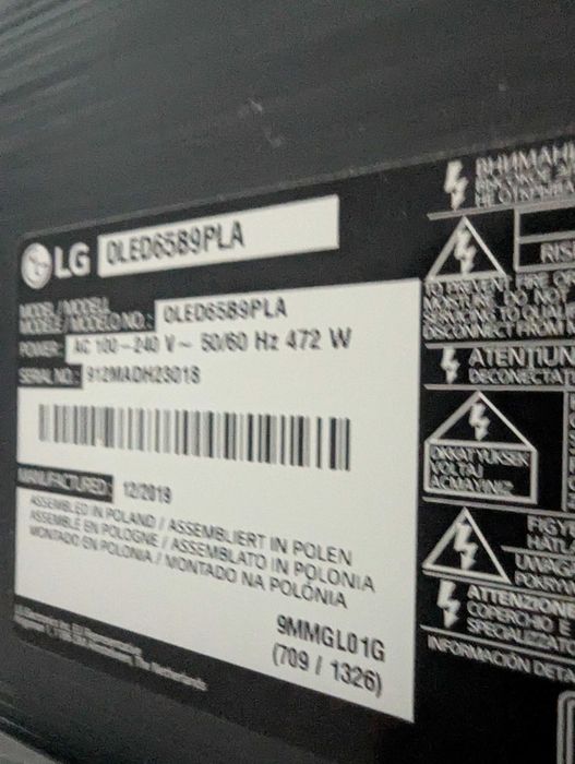 OLED LG 65" B9pla
