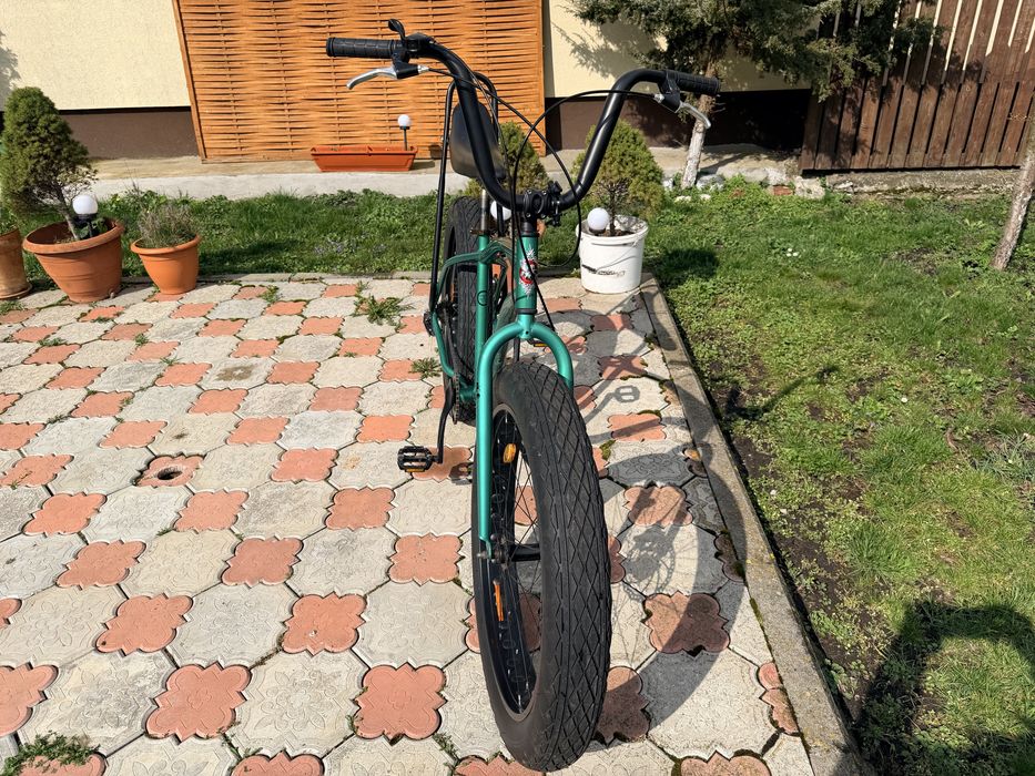 Bicicletă Pegas Cutezător EV Verde – Șa Banană – 7 Viteze – Stare Excelentă