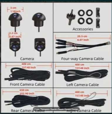 10,26 сенсорный экран с панорамными камерами AHD 360