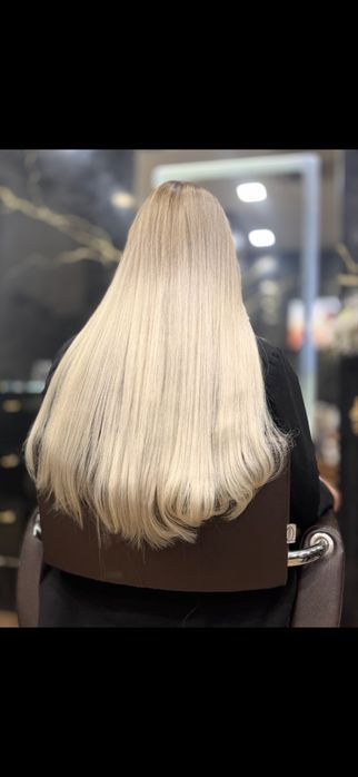 200г Екстеншъни, естествена славянска  коса, 60см, на зашити редове