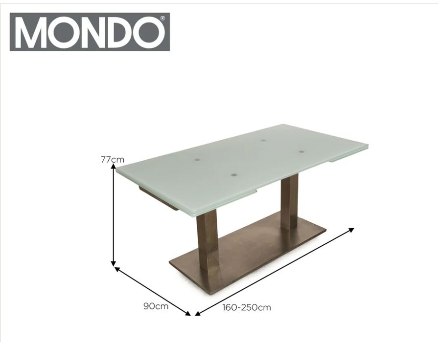 Masă extensibilă MONDO Seta – sticlă securizată, design modern