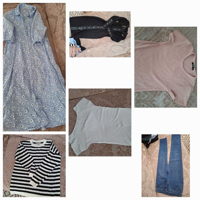 женская одежда 42-44рр м-л пакет вещей фудболки кофты джинсы платья