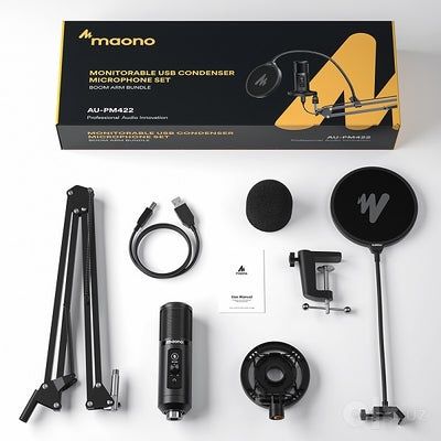 Домашний студийный комплект: Микрофон MAONO AU-PM422 + Экран