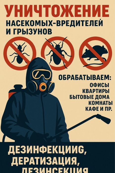 Дезинфекция Дизенфекция Шымкент Тбработка от Тараканов Насекомых