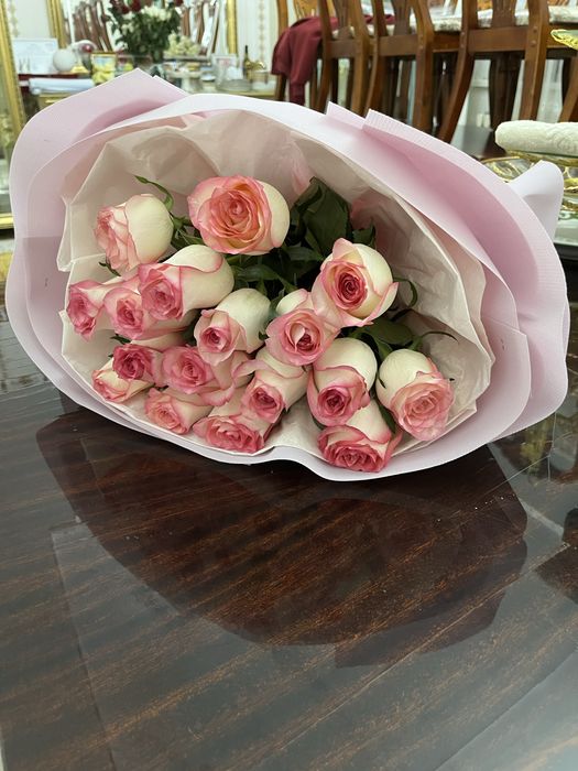 букет розово-белые 17 штук