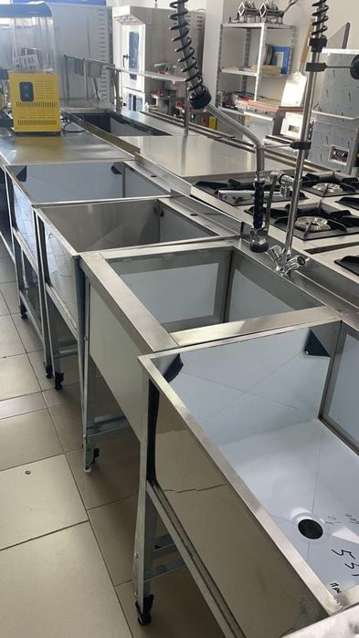 Стол стеллаж ванна моечная линия раздачи для столовая