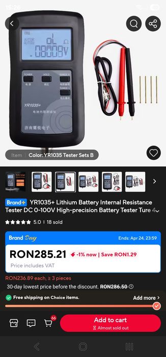 Tester Rezistenta interna baterii