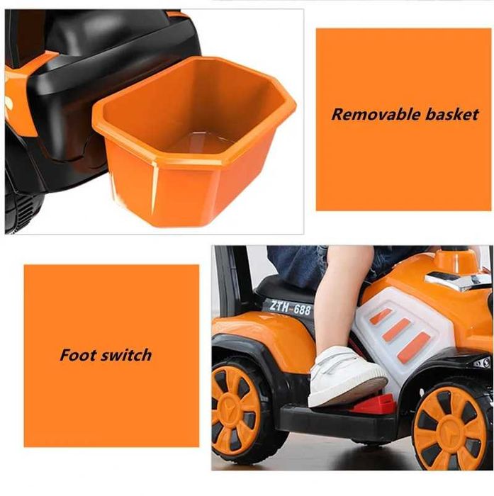 Excavator electric 6V 35W pentru copii Nichiduta cupa mobila si sunete