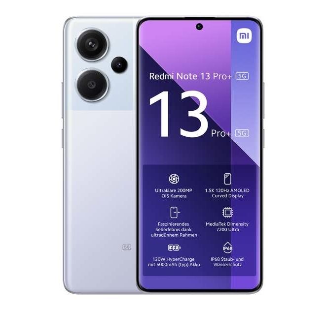НОВ!!! Xiaomi Redmi Note 13 Pro+, 12GB RAM, 512GB, 5G, Aurora Purple