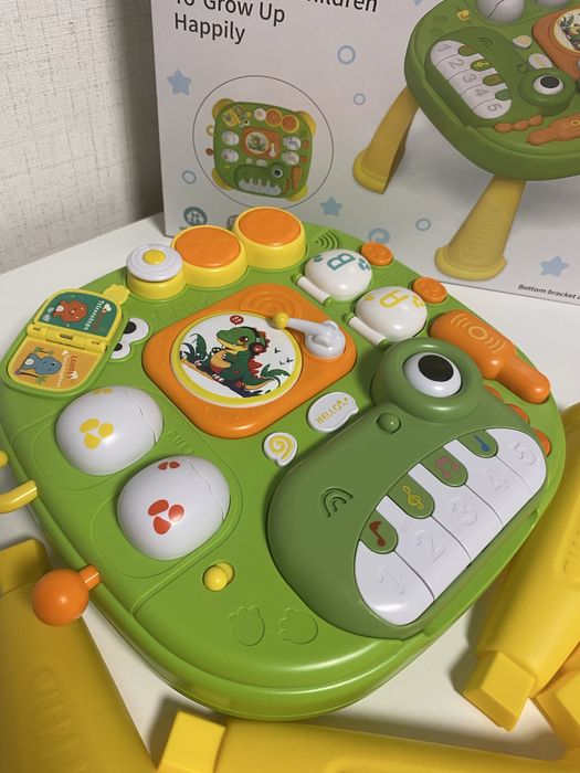 Интерактивна музикална маса „Динозавър с пиано“, масичка, плоча, яйца