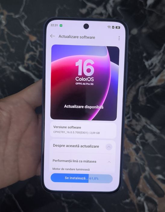 OPPO A6 Pro 5G Stellar Black 256 GB și 8+8 (16) GB RAM