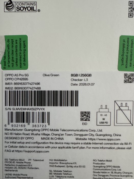 0PPO A5 pro  5 G  8 ram 256GB . Нов не използван само е отворен да се види , закупен 17.07.2026г